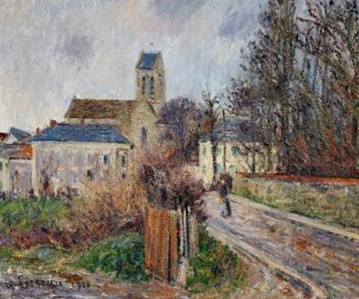 L'eglise d'Auvers-sur-Oise, temps gris by Gustave Loiseau