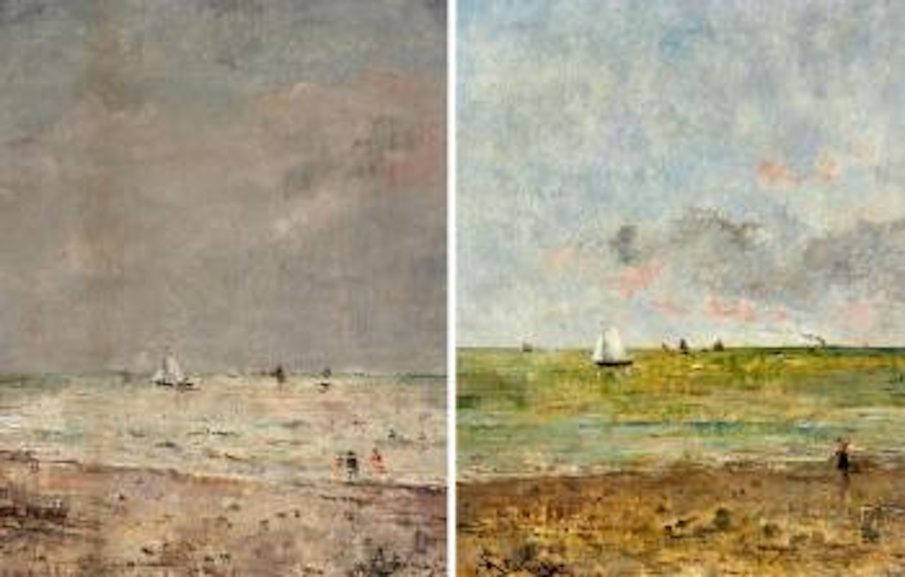 Views of a Beach with sailing Ships by Alfred Stevens