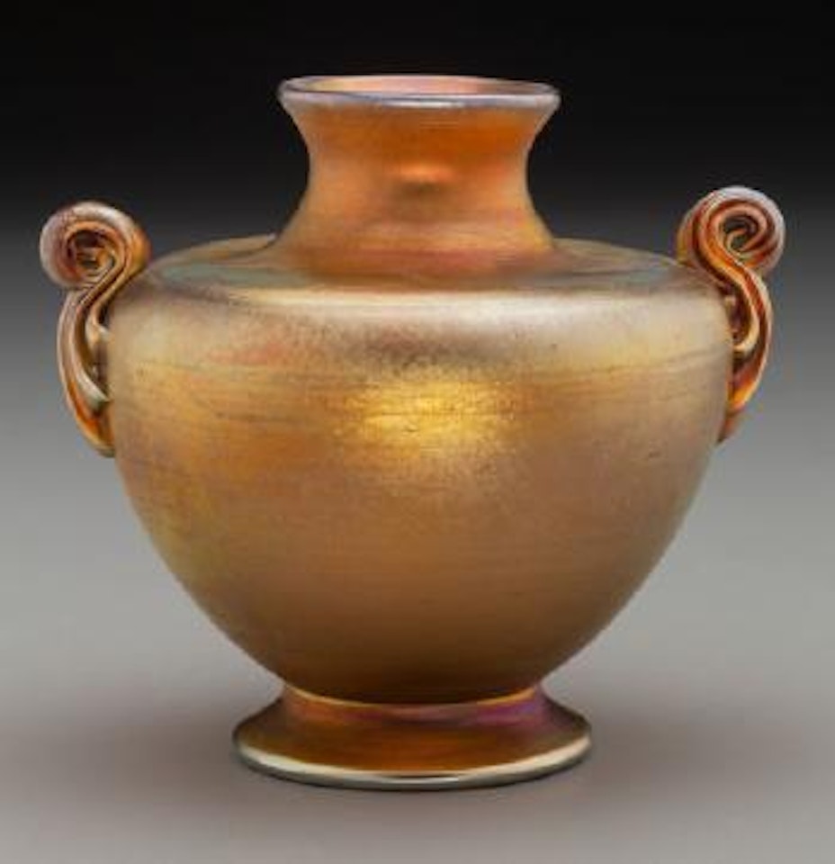 A Vase With Pigtail Handles by Tiffany Studios
