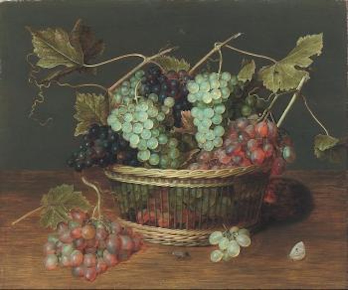 Corbeille de raisins rouges, blancs et noirs by Isaak Soreau