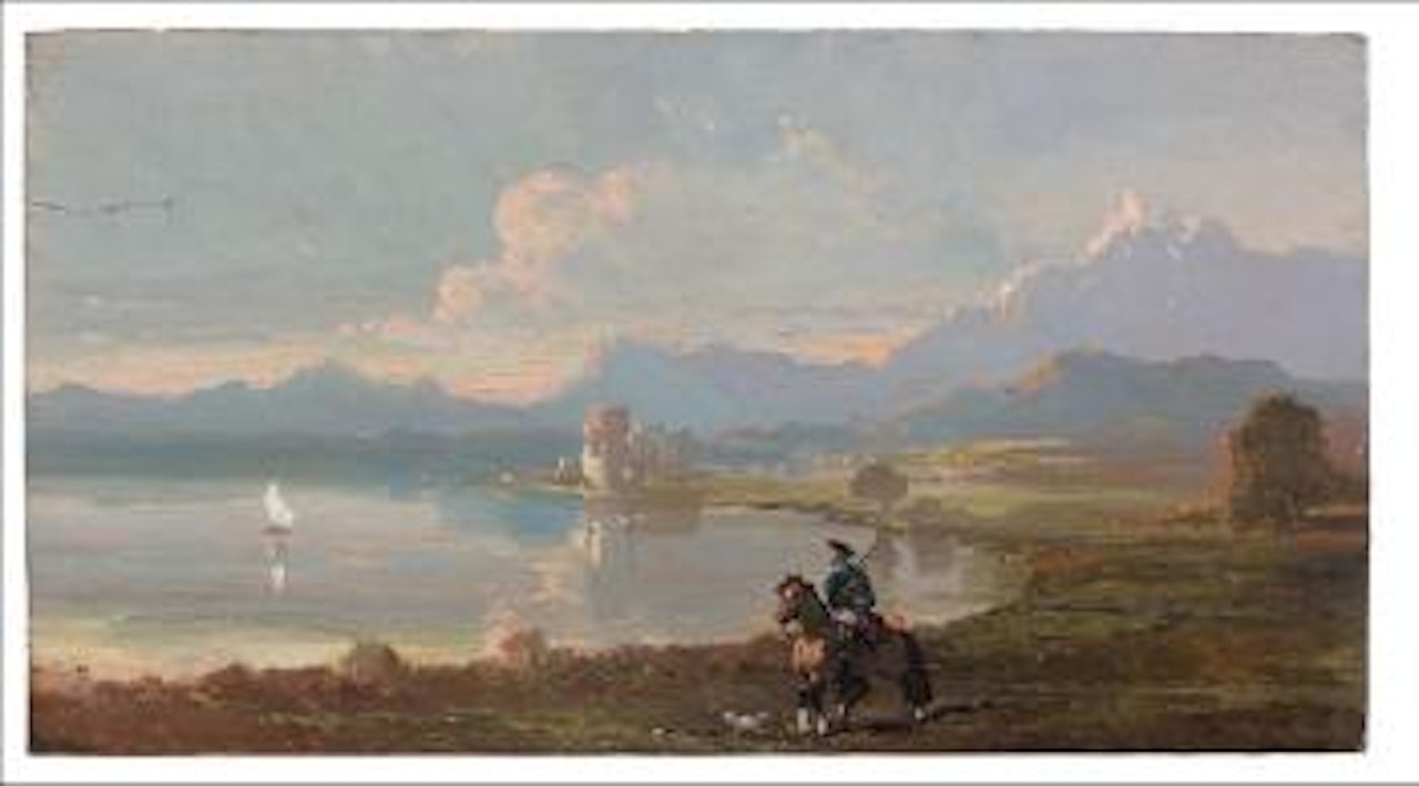 Cavalier écossais au bord d’un loch by Alfred de Dreux