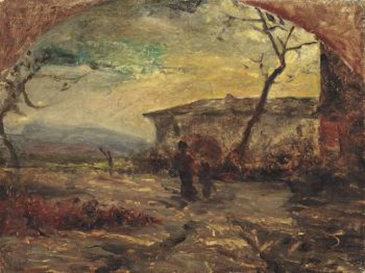 Cascina in Vanchiglia by Antonio Fontanesi