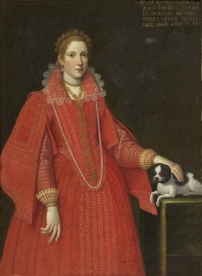 Ritratto di Ruina Musotta col cagnolino by BOLOGNESE SCHOOL