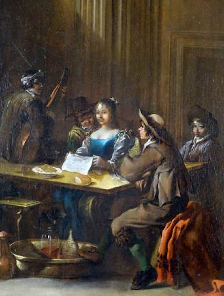 La lecture dans une auberge by Jean Tassel