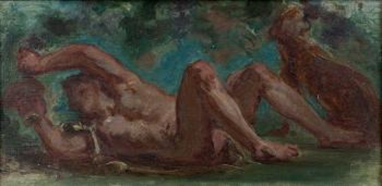Bacchus couché sous une treille, esquisse by Eugene Delacroix