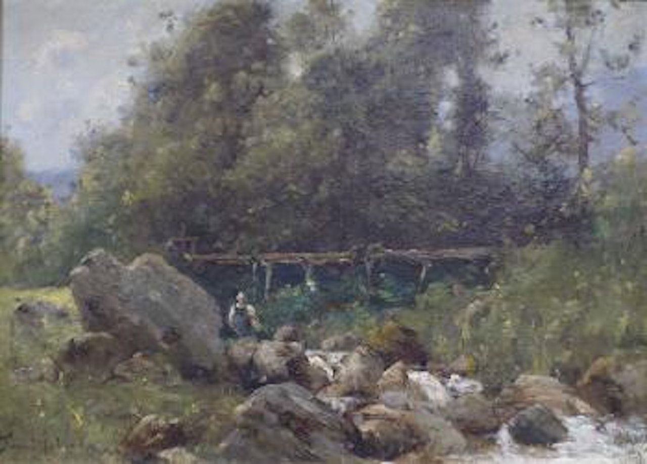 Prise d'eau sur la Morge, à Saint-Gingolph (Lac Léman) by Paul Désiré Trouillebert