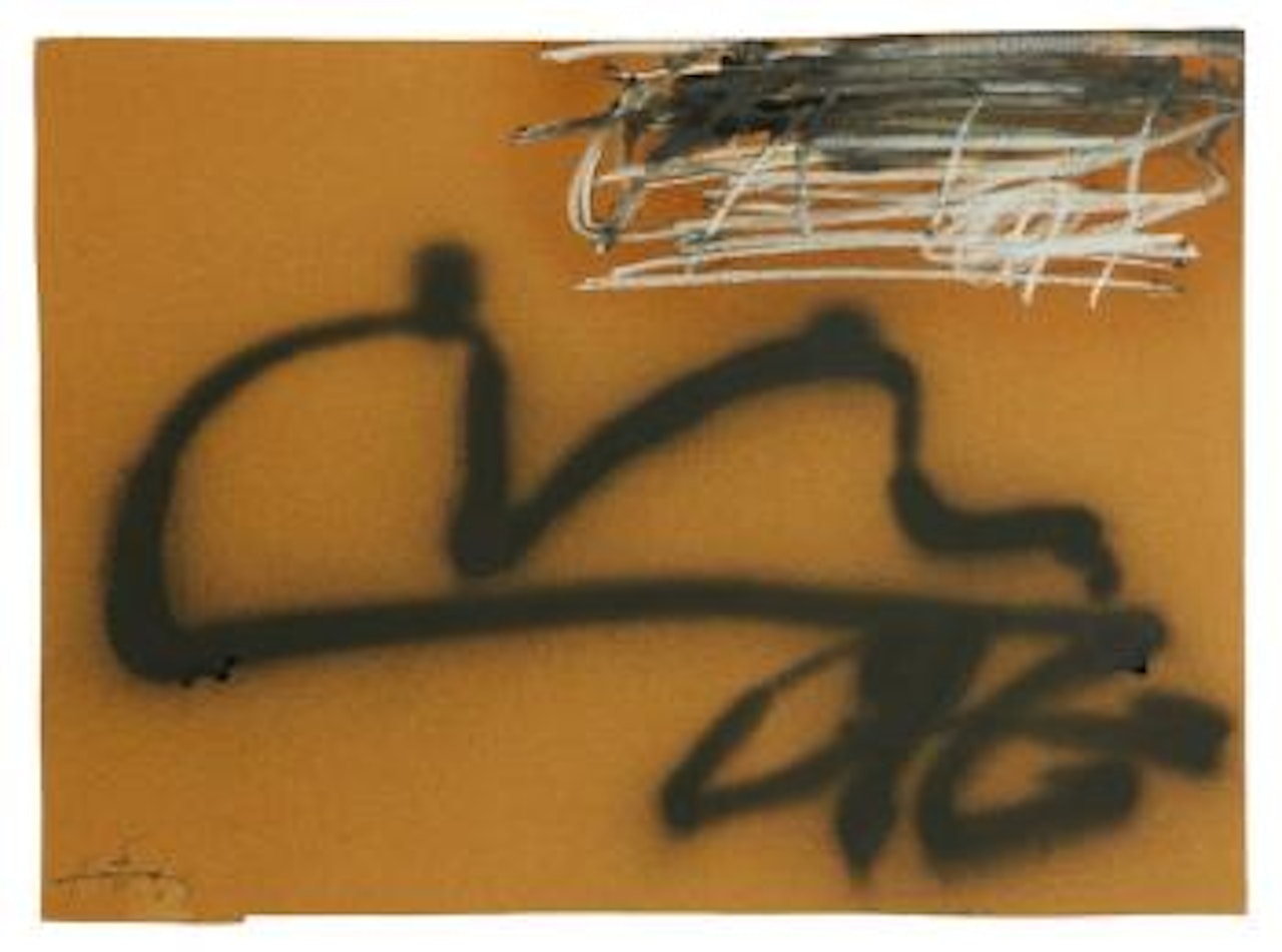 Grafisme sobre ocre by Antoni Tapies