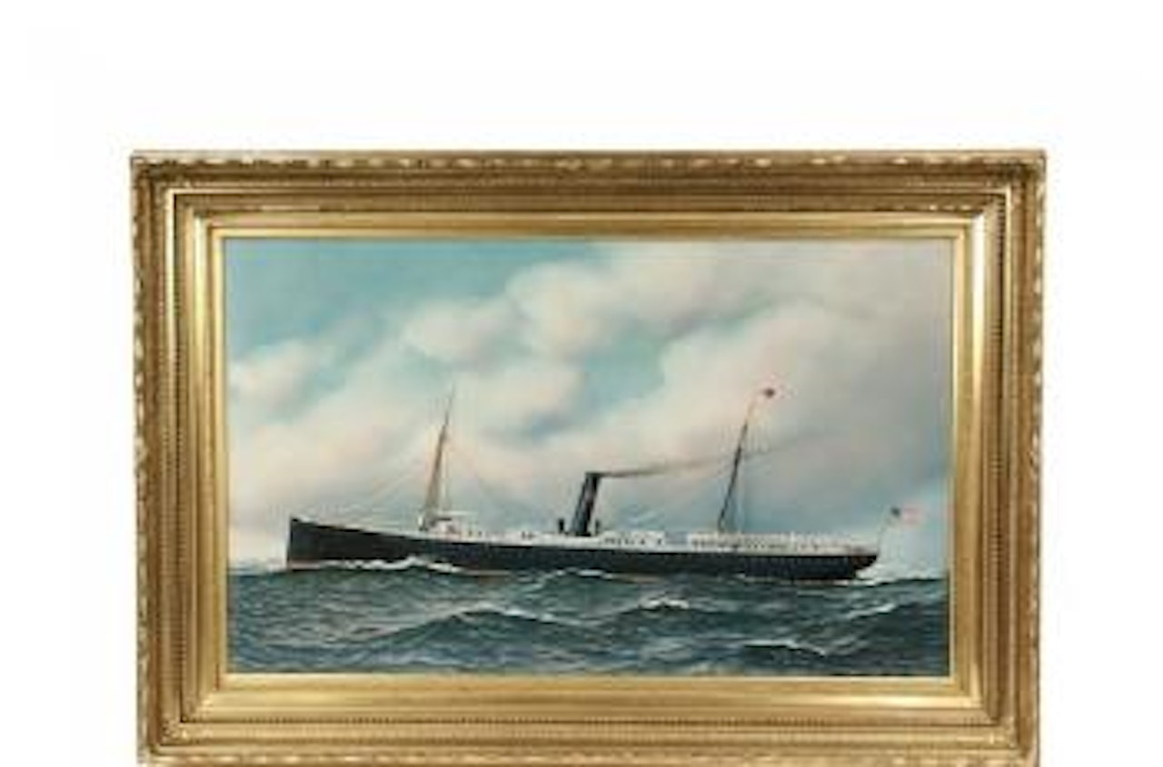 Ship Portrait of the American Steamer 'Lampasas' by Antonio Jacobsen