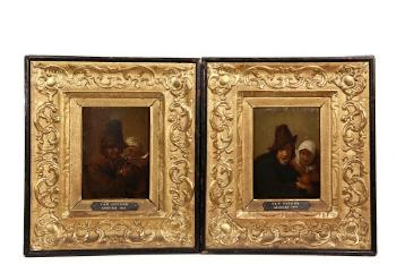 Two Genre Scenes of Peasant Life by Adriaen van Ostade