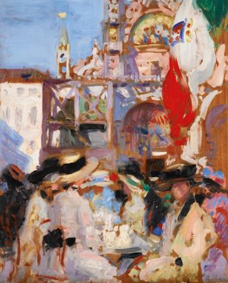 Florian's café, Venice by Francis Campbell Boileau Cadell