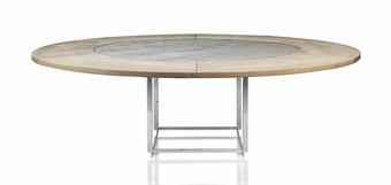 A 'PK-54' dining table and radial leaves by Poul Kjaerholm