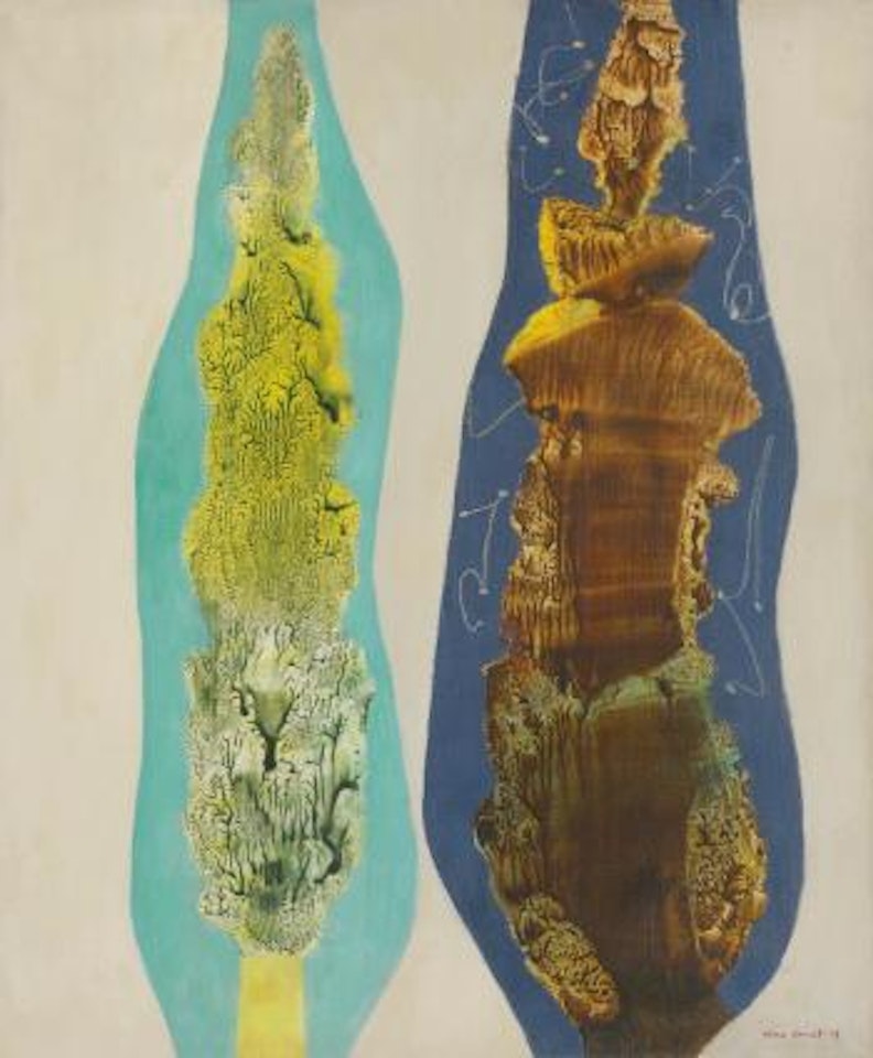 Deux Cyprès Réciproques by Max Ernst