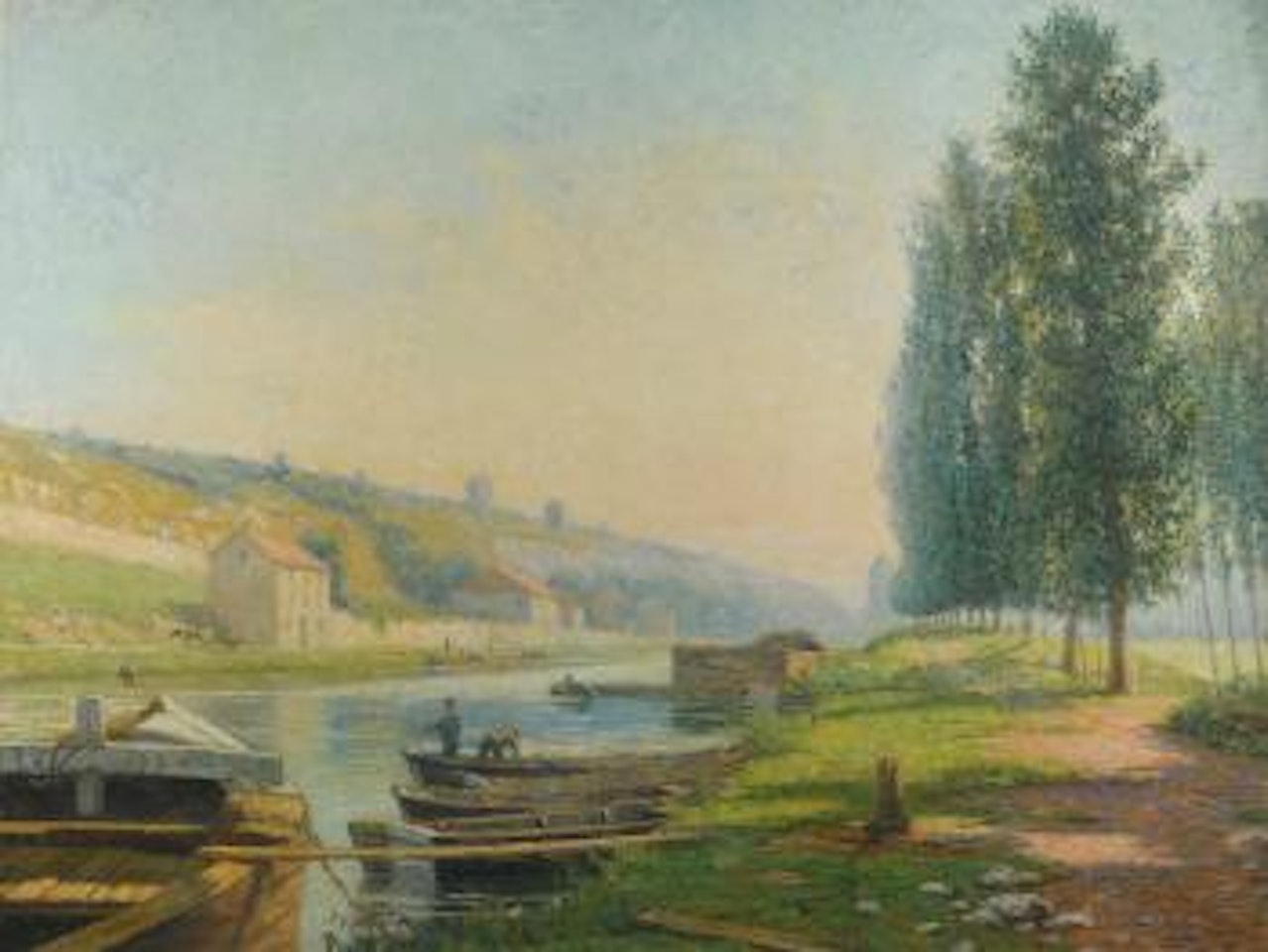 Péniches sur le loing; effet du matin by Francis Picabia