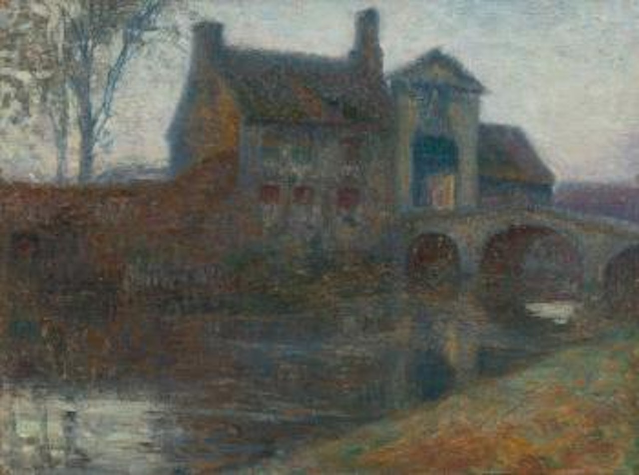 La Porte du Béguinage, Claire de lune, Bruges by Henri Le Sidaner