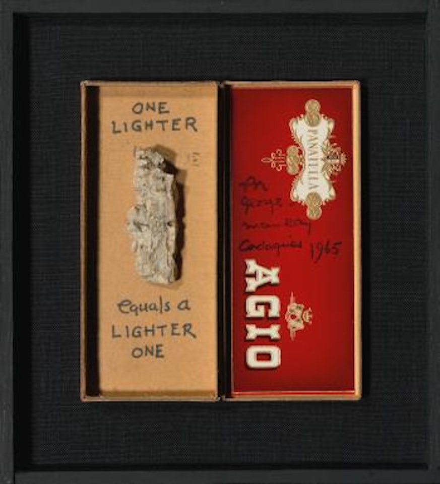 One lighter equals a lighter one by Man Ray