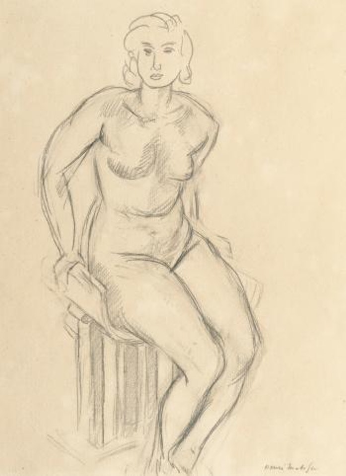 Nu de plein pied assis sur une colonne by Henri Matisse