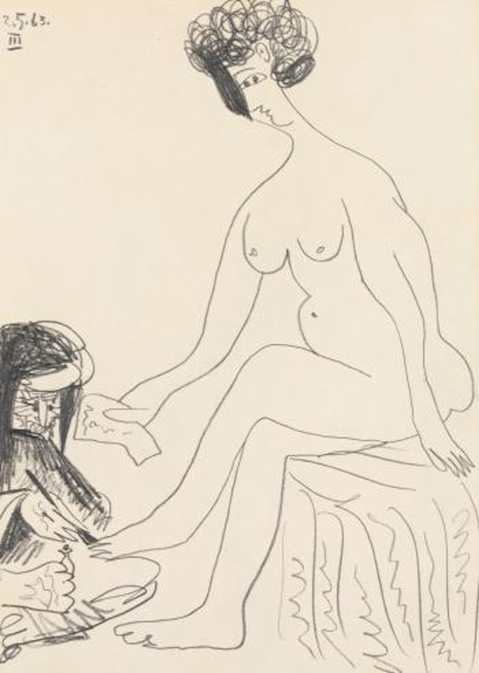 Nu Assis et Personnage by Pablo Picasso