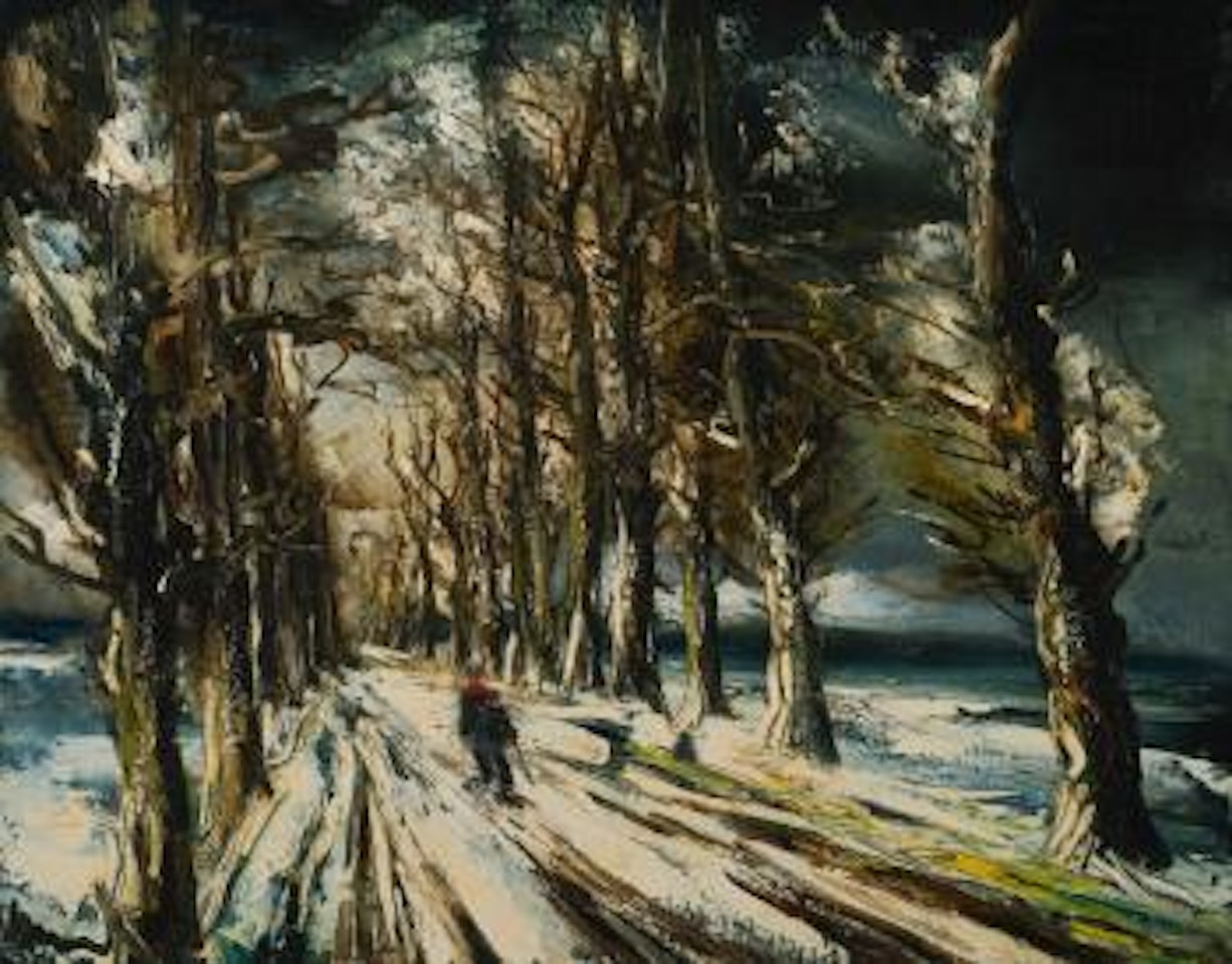 Personnage sur un Chemin Enneigé by Maurice de Vlaminck