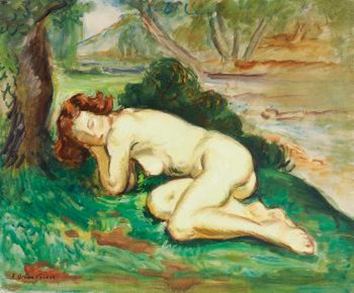Liegender weiblicher Akt, am Ufer eingeschlafen by Othon Friesz