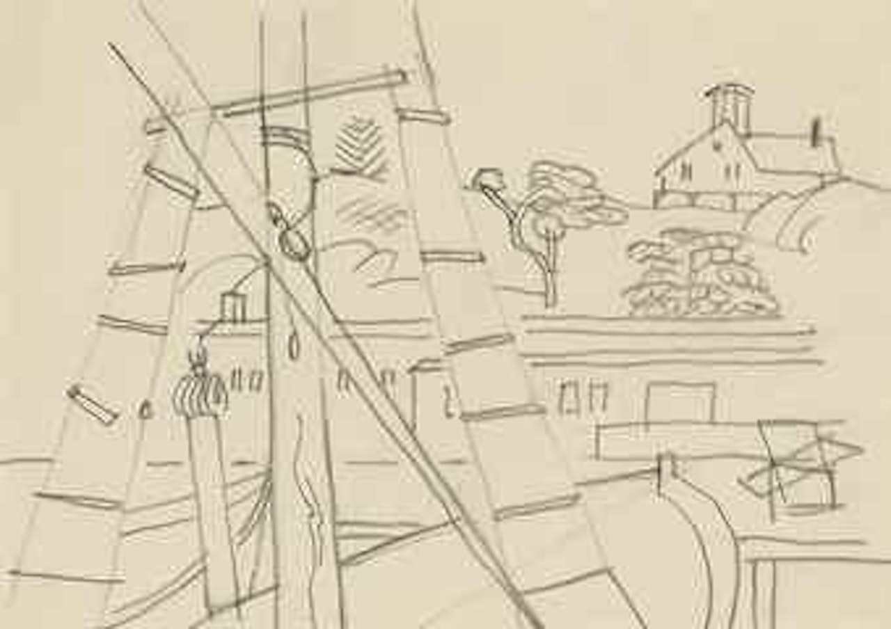 Drawing for 'Red Mast' by Stuart Davis
