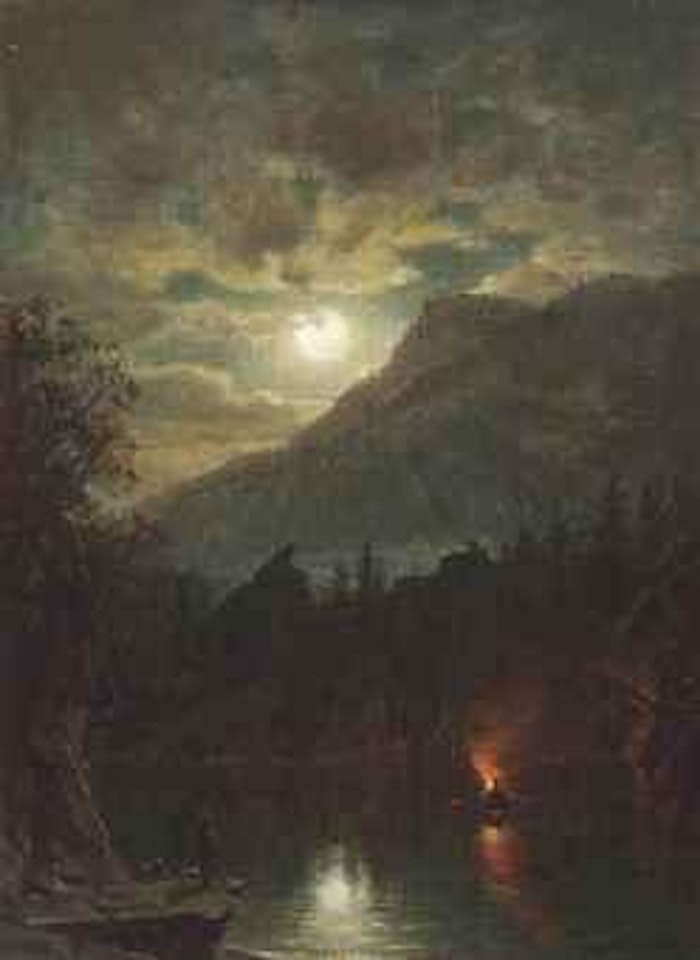 Hunters on a Lake by Worthington Whittredge