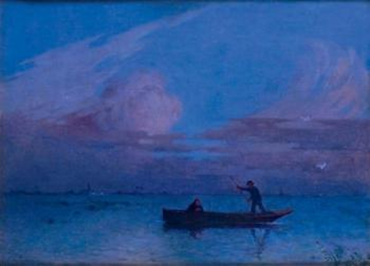 Promenade en barque de nuit en briere by Ferdinand du Puigaudeau