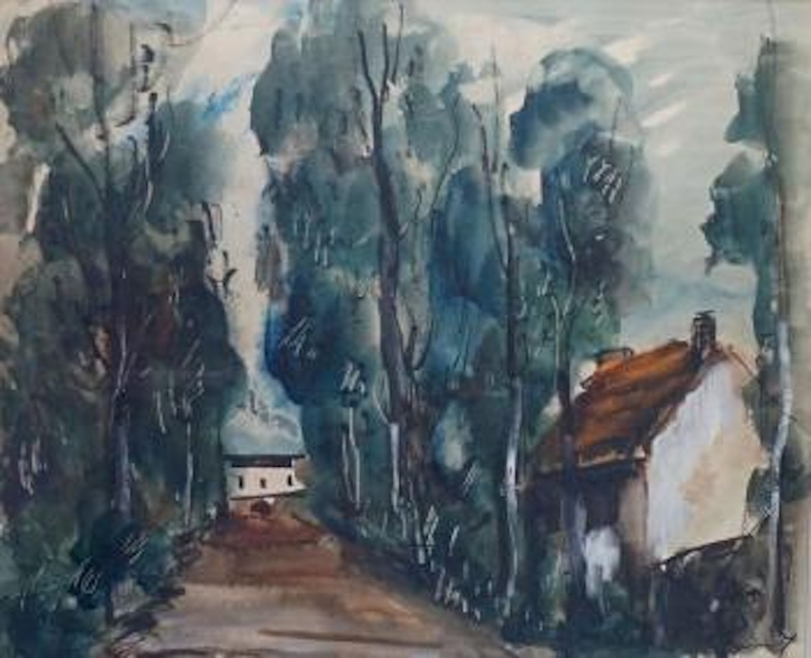 La maison au fond de l'avenue by Maurice de Vlaminck