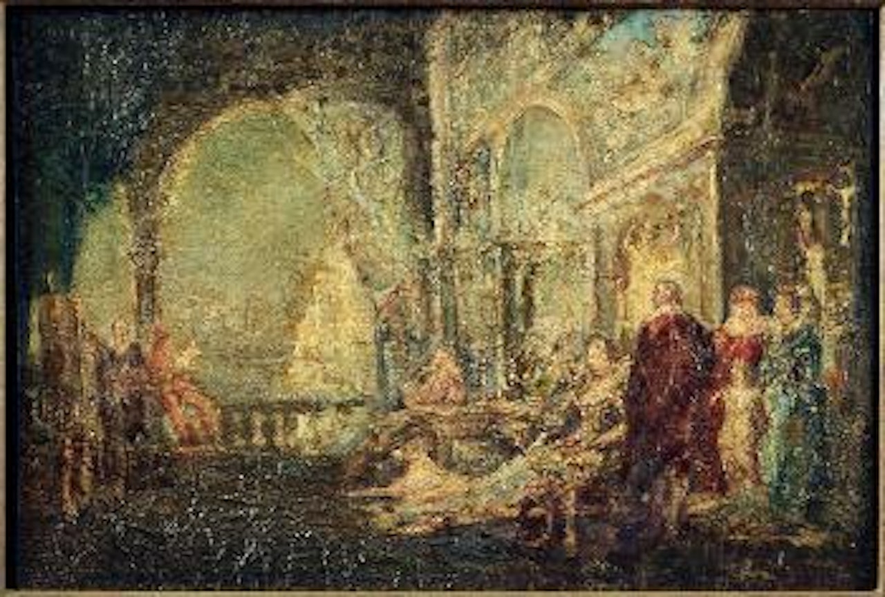 Palace interior by Adolphe Monticelli