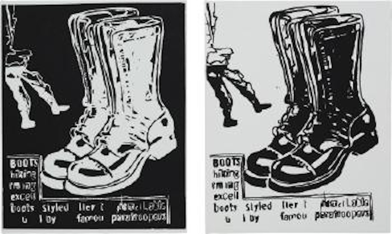 Paratrooper Boots: Positive and Negative by Andy Warhol