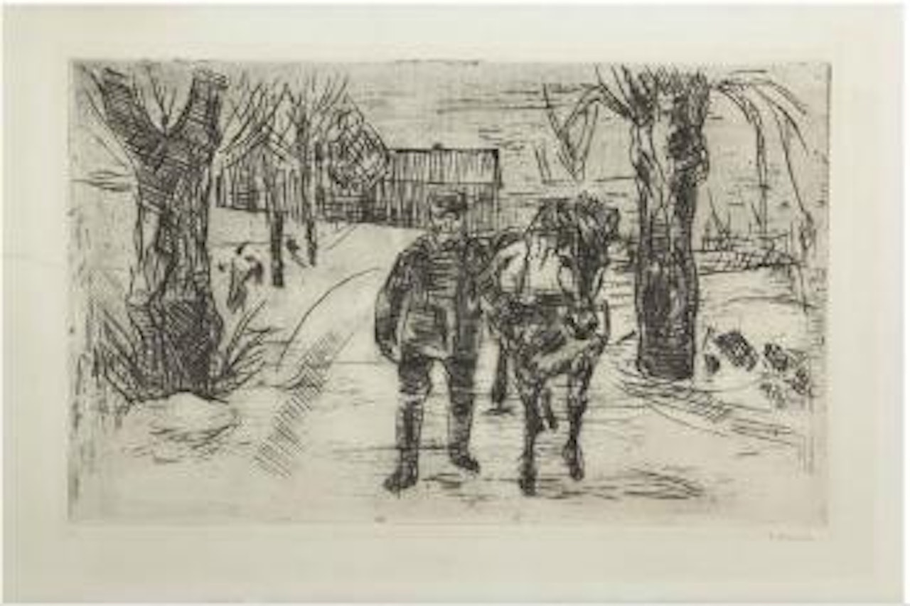 Mann med hest II by Edvard Munch