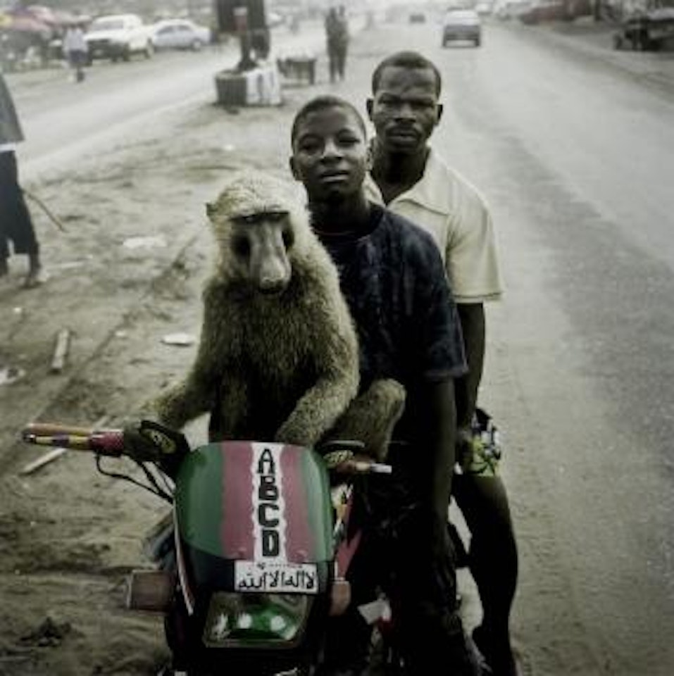 Emeka, Motorcyclist and Abdullahi Ahmadu, (Série II: 2005-2007 Gadawan Kura - The Hyena Men) by Pieter Hugo