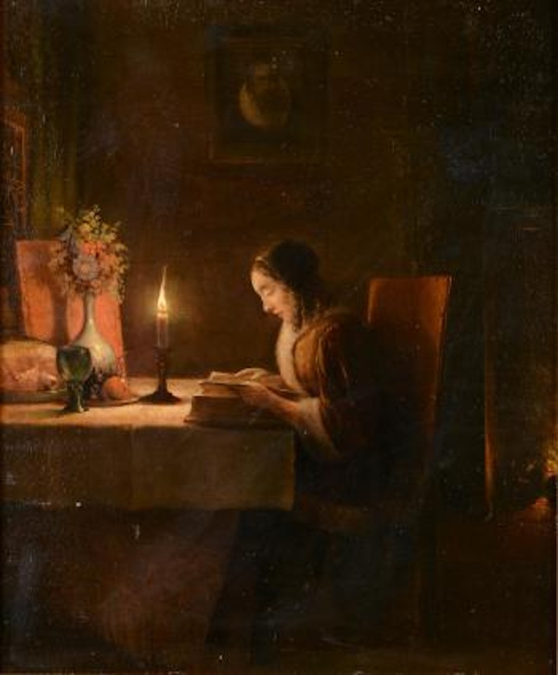 The night reader by Petrus van Schendel