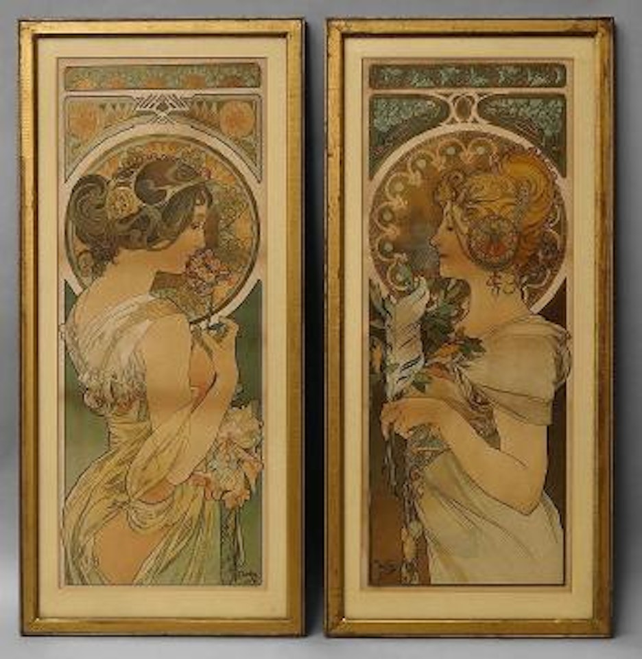 La Primevere; La Plume by Alphonse Mucha
