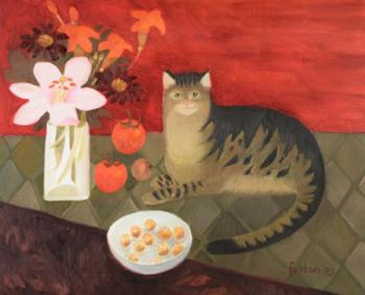 Tabby's dinner by Mary Fedden
