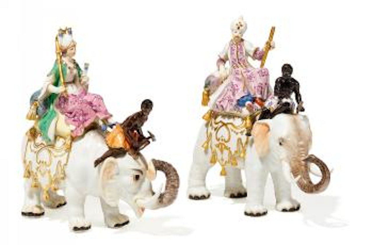 Sultan and Sultana on an elephant by Johann Joachim Kandler by Peter Reinicke