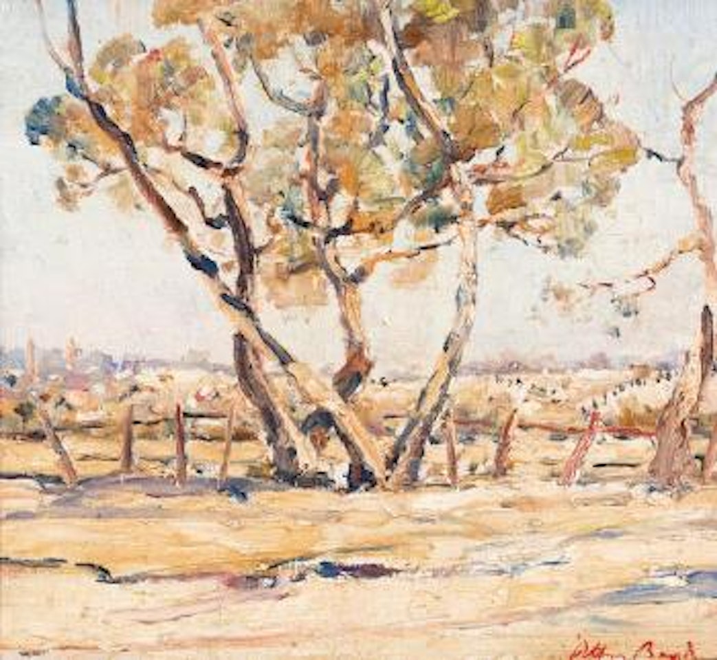 Trees and Rosebud Landscape by Arthur Merric Bloomfield Boyd