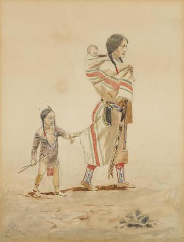Indian Mother by Charles M Russell