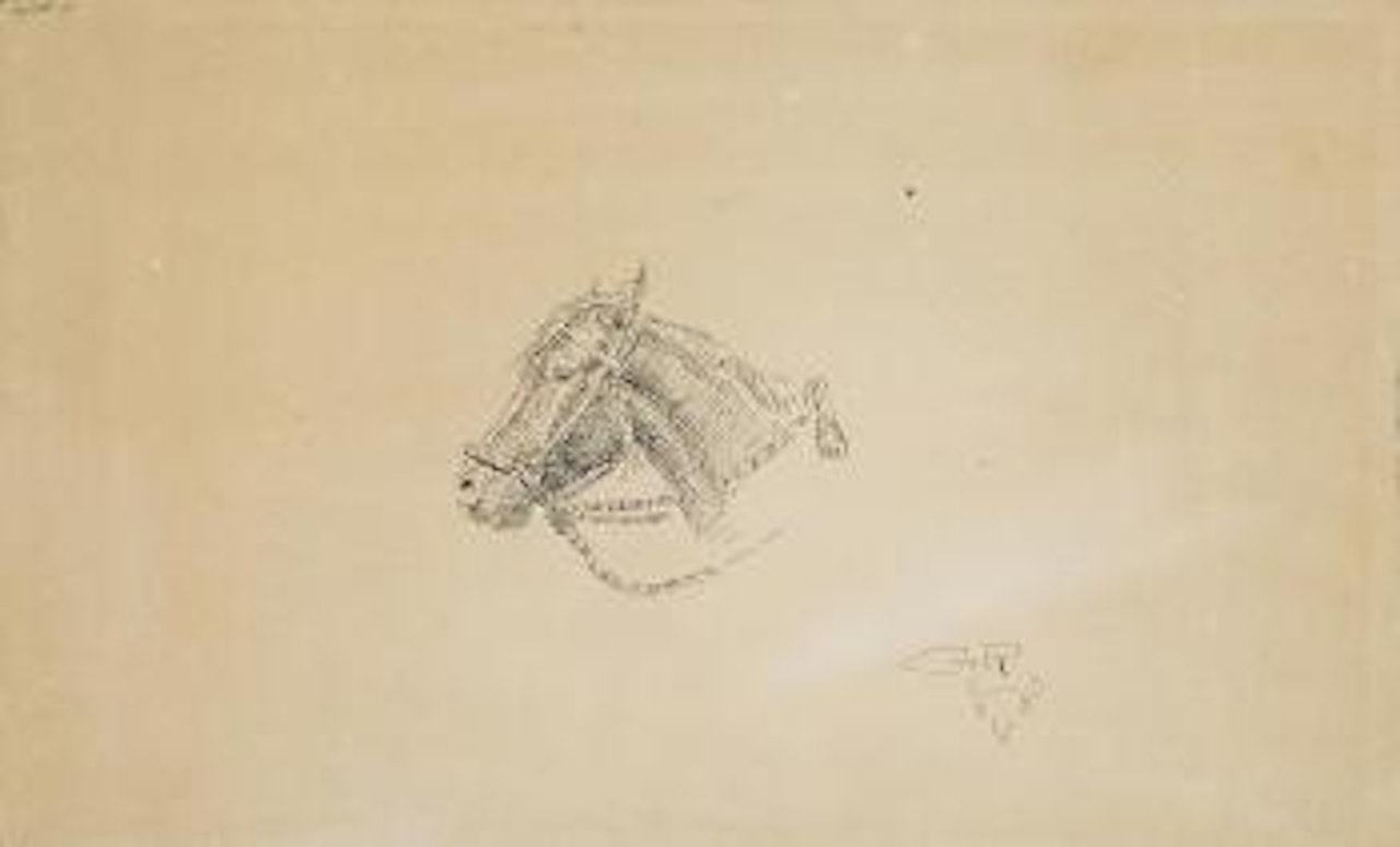 Horse Head, Left Side by Charles M Russell