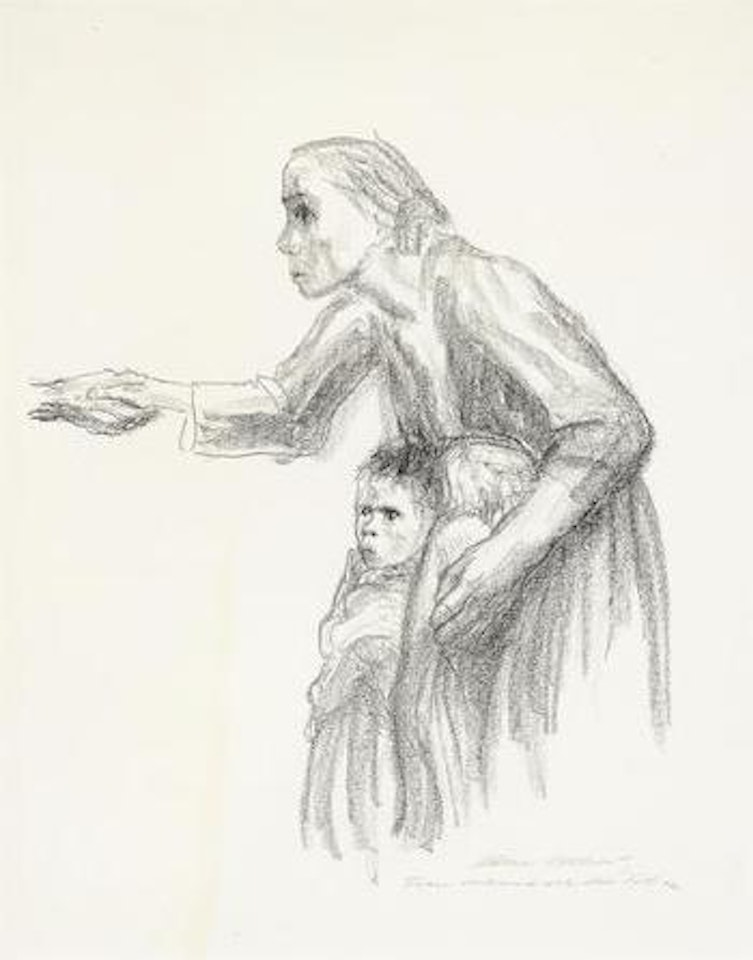 Frau Vertraut Sich Dem Tode An, from Death (K. 256; Kn. 264b), 1934 by Kathe Kollwitz