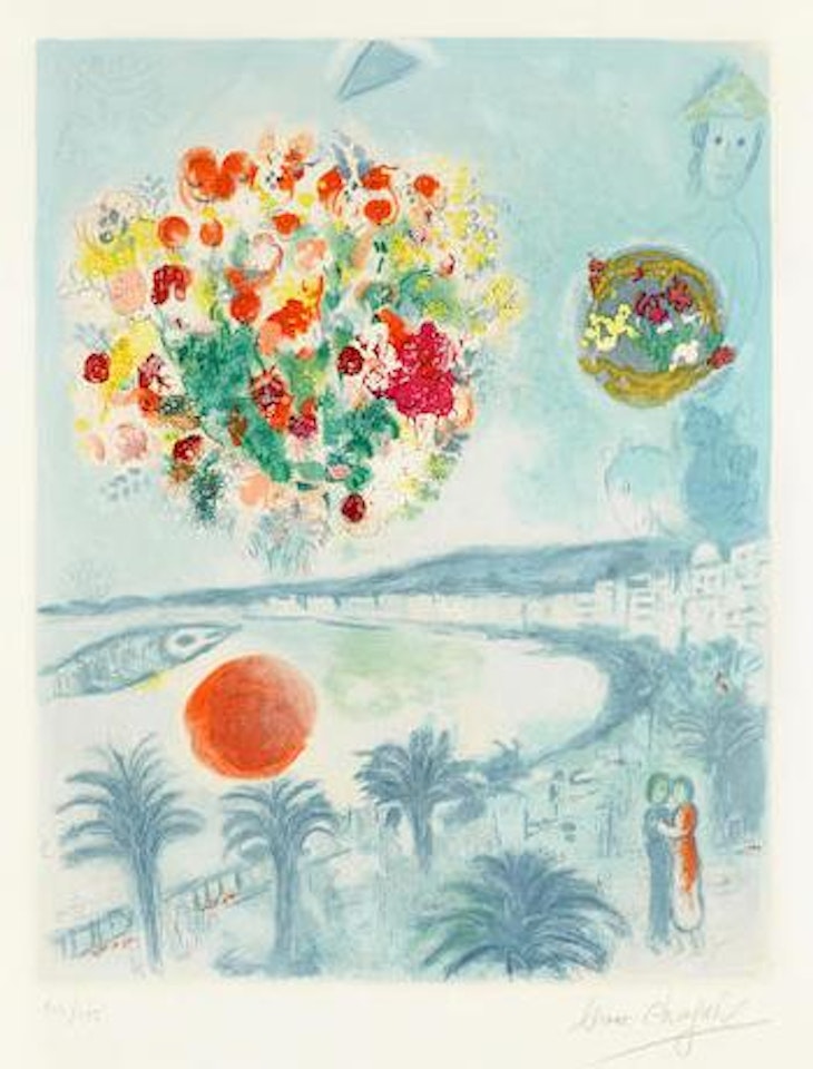 Nice and the Côte d'Azur, Sunset (M. CS.26), 1967 by Marc Chagall by Charles Sorlier