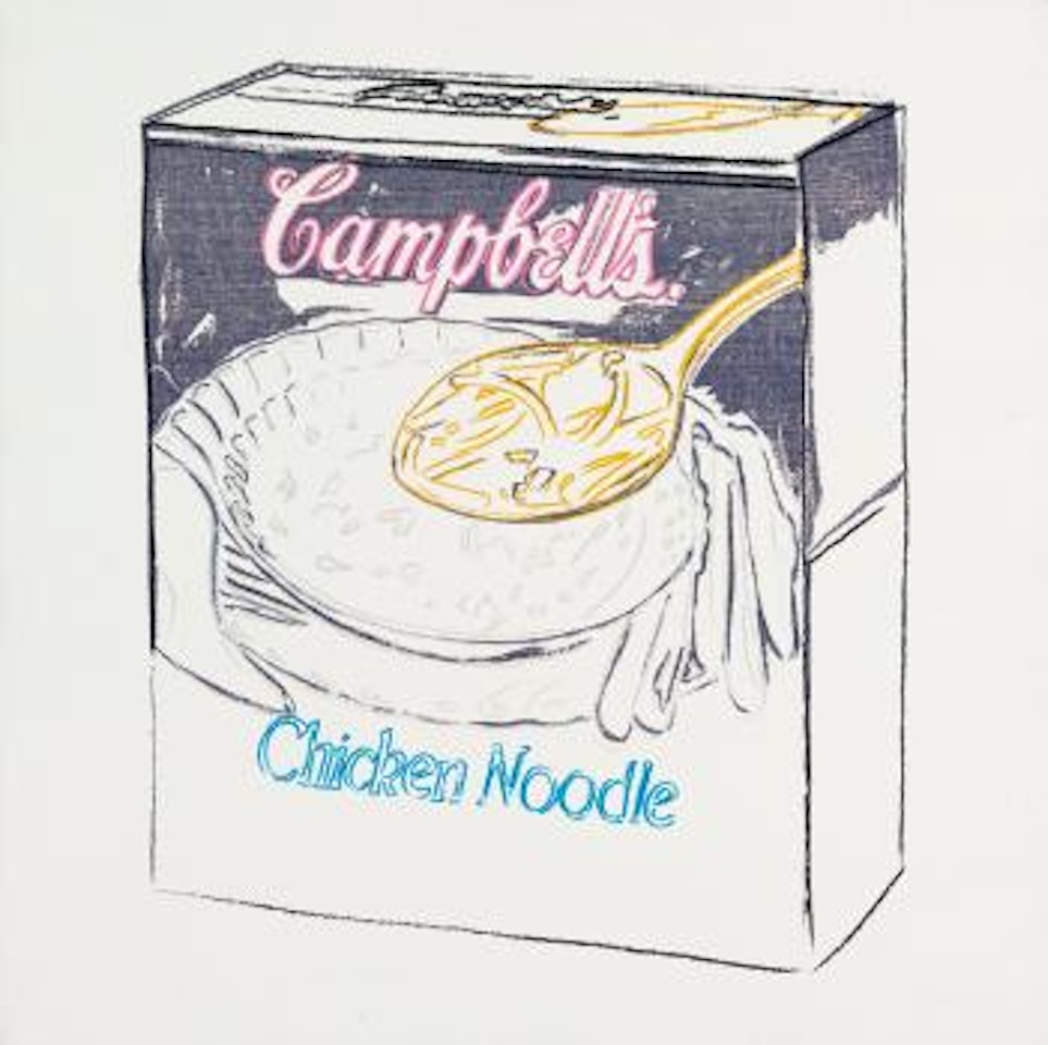 Campbell's soup box: Chicken Noodle by Andy Warhol