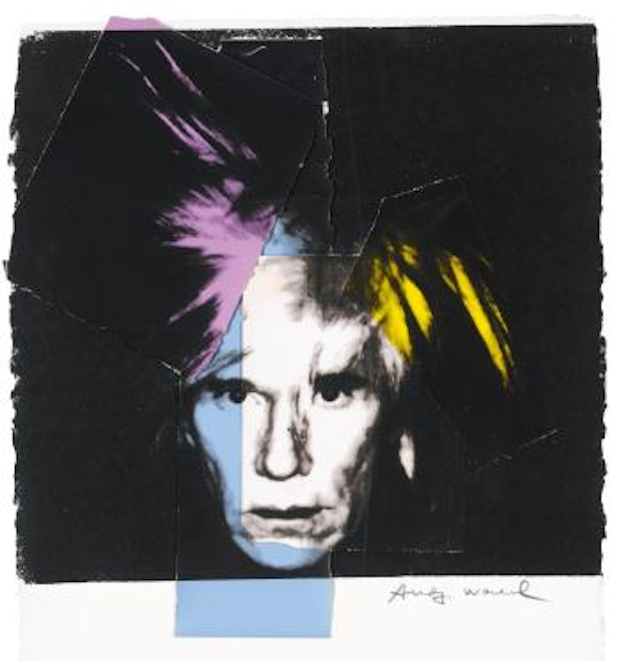 Self portrait in fright wig by Andy Warhol