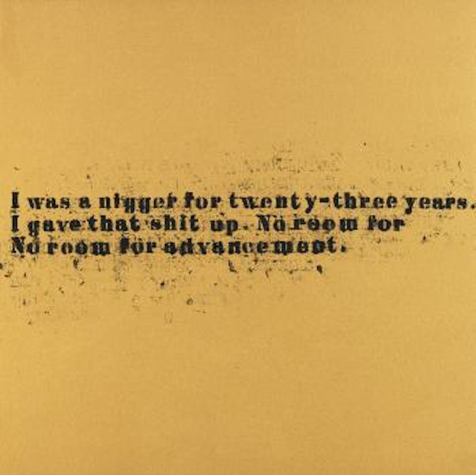 No Room (Gold) #39 by Glenn Ligon