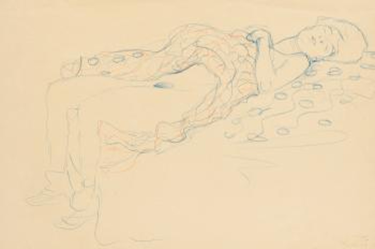 Liegender Halbakt Nach Rechts (Reclining Semi-nude Facing Right) by Gustav Klimt