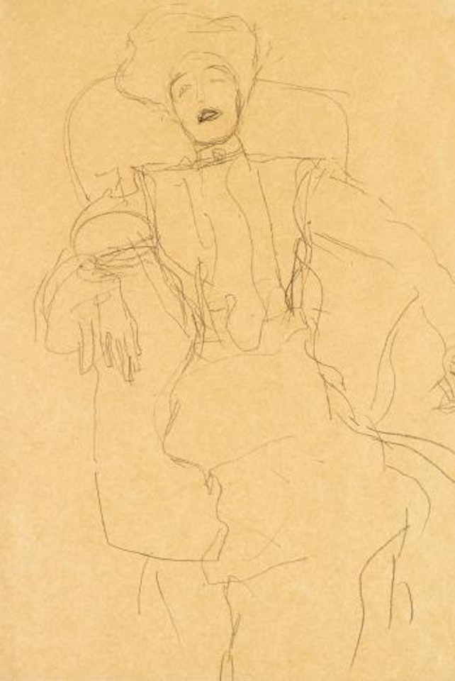Sitzende Dame Von Vorne (Seated Lady Face-on) by Gustav Klimt