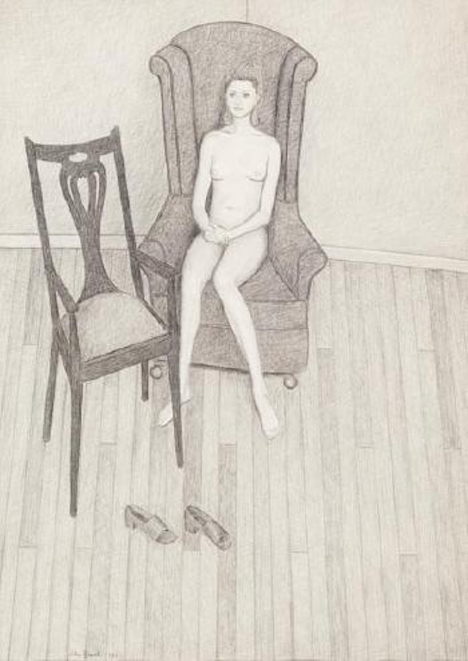 Nude on High Backed Chair by John Brack