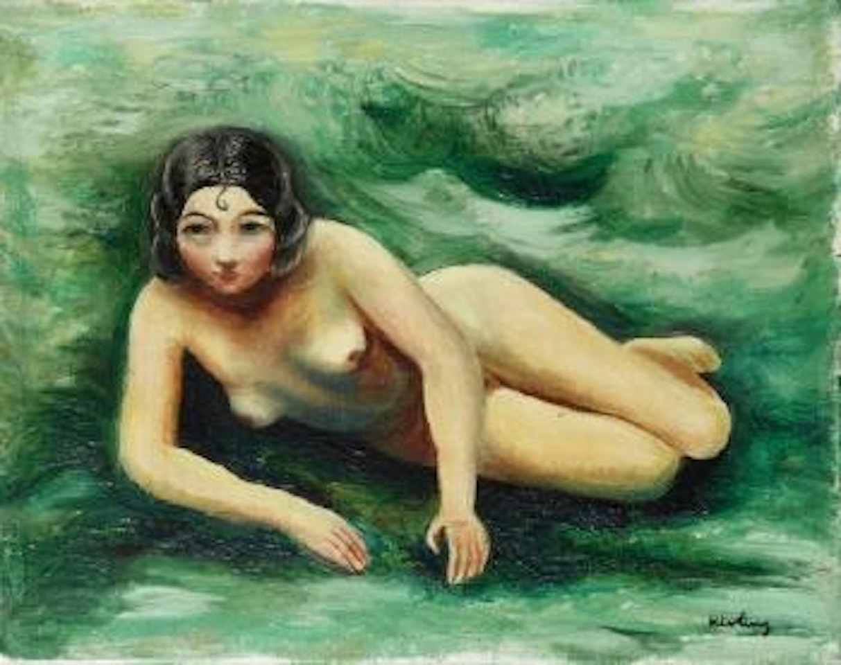 Nu allongé dans l'herbe by Moïse Kisling