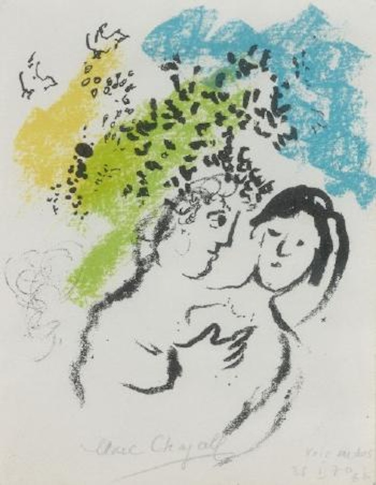 Le couple, carte de voeux by Marc Chagall