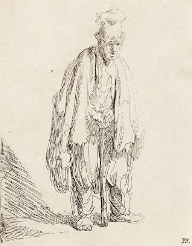 Gueux debout by Attributed to Rembrandt Harmensz van Rijn