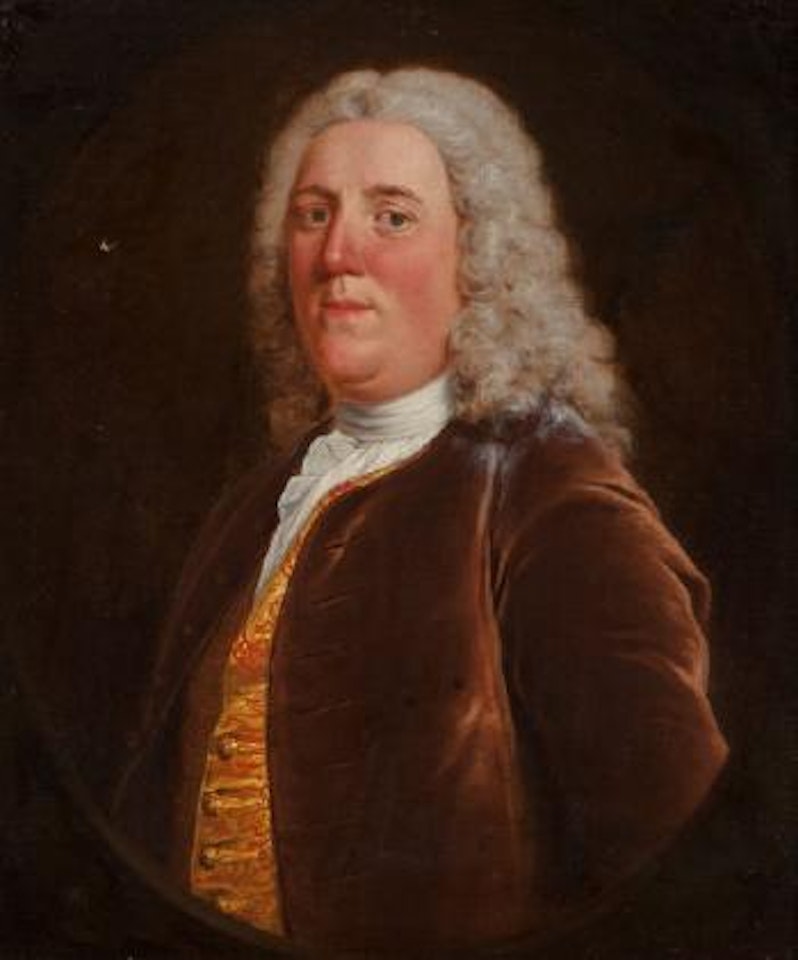 A Portrait of a Gentleman, Half-length, Wearing a Brown Velvet Jacket by Jean François de Troy